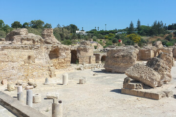 Fototapeta na wymiar The ruins of the baths of Antonius Pius in Carthage