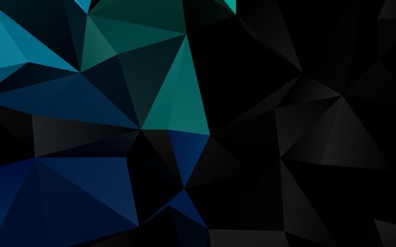 Dark Blue, Green vector abstract polygonal cover.