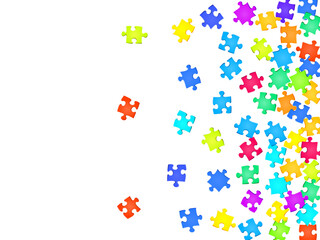 Business brainteaser jigsaw puzzle rainbow colors 