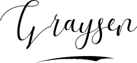 Obraz premium Graysen -Male Name Cursive Calligraphy on White Background