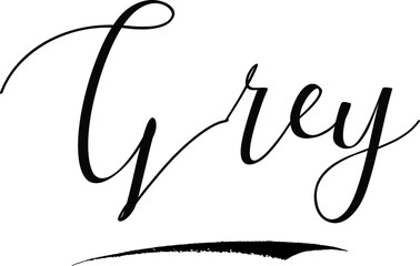  Grey -Male Name Cursive Calligraphy on White Background