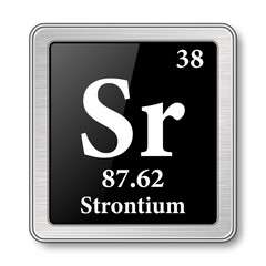 The periodic table element Strontium. Vector illustration