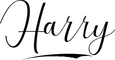  Harry -Male Name Cursive Calligraphy on White Background