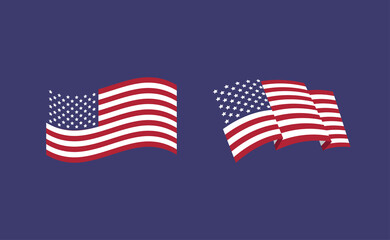 Flag of the United States of America. USA national symbol vector.