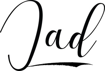 Jad -Male Name Cursive Calligraphy on White Background