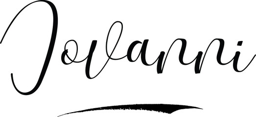 Jovanni -Male Name Cursive Calligraphy on White Background