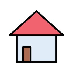 Home Flat Icon Color Design Vector Template Illustration