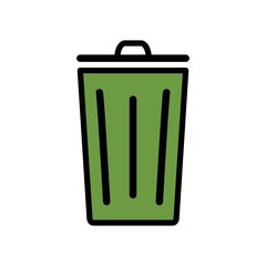 Trash Can Icon Color Design Vector Template Illustration