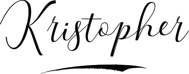 Kristopher -Male Name Cursive Calligraphy on White Background