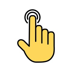 Touch Screen Flat Icon Color Design Vector Template Illustration