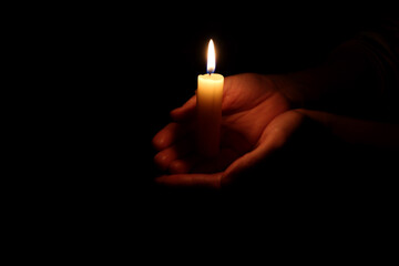 Candle black background of mourning funeral moment of silence	