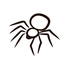 Spider. Hand drawn vector illustration in doodle style, isolated on a white background.