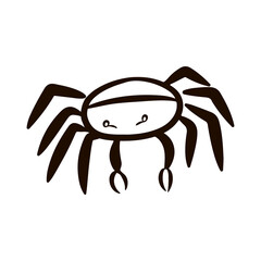 Crab. Hand drawn vector illustration in doodle style, isolated on a white background.