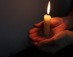 Candle black background of mourning funeral moment of silence	