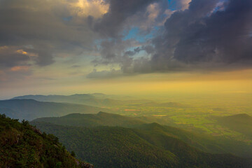 Mountains and morning sky in asia