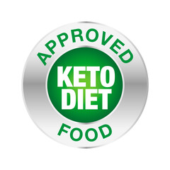 Ketogenic diet sign. Rounded isolated button. Keto certified badge on white background, vector illustration
