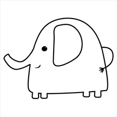 Cute vector illustration with elephant. Design for fashion fabrics, textile graphics, for baby wear and invitation card