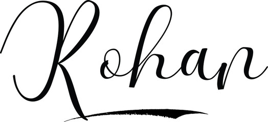 Obraz premium Rohan -Male Name Cursive Calligraphy on White Background