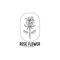 Rose flower logo design template isolated on white background
