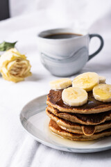 stack of pancakes with syrup