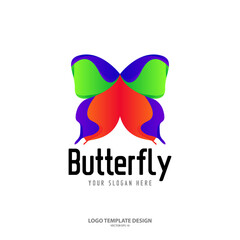 Butterfly logo design template for business company and brand