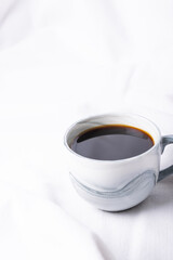 cup of aromatic coffee close up