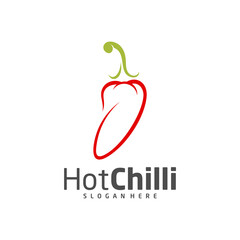 Chili logo design vector template, Red Chili Illustration, Symbol Icon