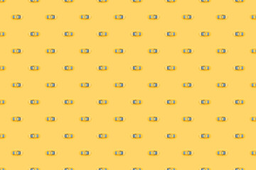 Seamless pattern on the theme of taxi. Yellow pattern.