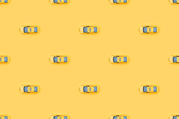 Seamless pattern on the theme of taxi. Yellow pattern.