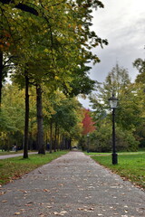 Fototapeta premium Fußweg im Kurpark von Baden-Baden