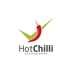 Check Chili logo design vector template, Red Chili Illustration, Symbol Icon