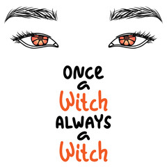 Vector illustration of a woman's orange eyes