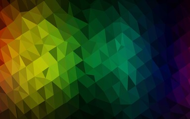 Obraz premium Dark Multicolor, Rainbow vector polygon abstract backdrop.
