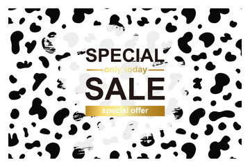 Plakat Template banner with Special sale on cow hide 