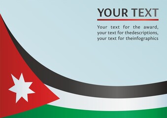 Flag of Jordan, the template for the award, an official document with a flag and a symbol Of The Hashemite Kingdom of Jordan