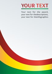 Flag of Bolivia, the template for the award, an official document with a flag and a symbol of The State Of Bolivia