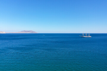 Fototapeta premium Aerial photography of the Black Sea. Sunny weather.