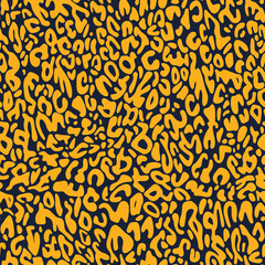 Leopard print design. African animal skin print fur texture background. Vector seamless pattern.