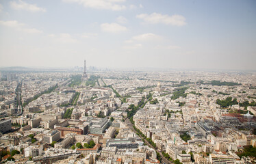 Fototapeta na wymiar Panorama of Paris with eiffel tower, la Defence