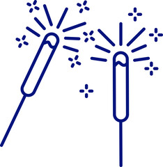 line icon, sparkler, Bengal light