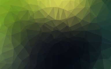 Obraz premium Dark Green vector blurry triangle template.