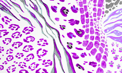 Watercolor Animal Collage. 