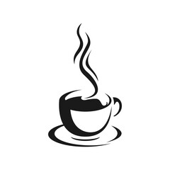 abstract coffee or tea cup icon vector illustration