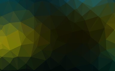Dark Green, Yellow vector polygonal background.