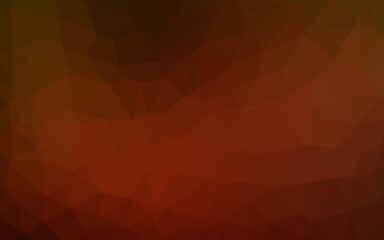 Dark Orange vector shining triangular background.
