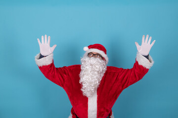 santa claus isolated on background pointing