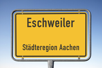 Ortstafel Eschweiler, Städteregion Aachen (Symbolbild)
