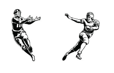 Vintage football players © michael