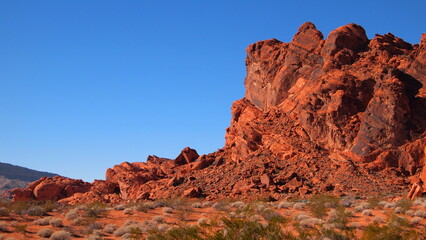 Magnificent rock formation in a state park; natural red rock formation in nevada; landscape photography; mother nature; desert rock formation