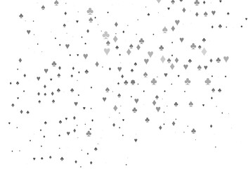 Light Silver, Gray vector texture with playing cards.